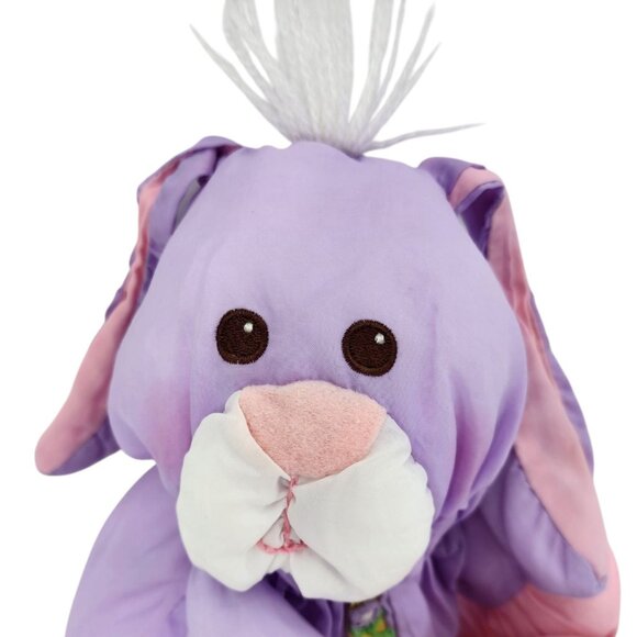 Vintage Fisher Price Puffalump Easter Bunny Rabbit Purple Pink 10" 1988 Eighties - Picture 2 of 10